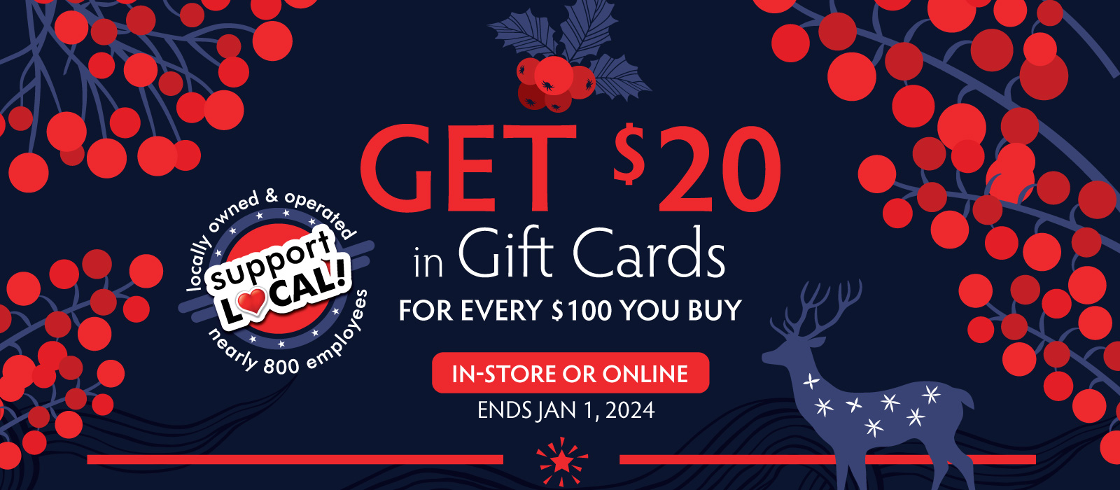 Buy $100 Get $20 Deal