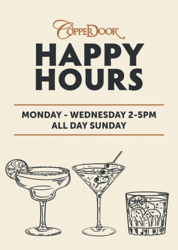 Happy Hours at Copper Door® Restaurant