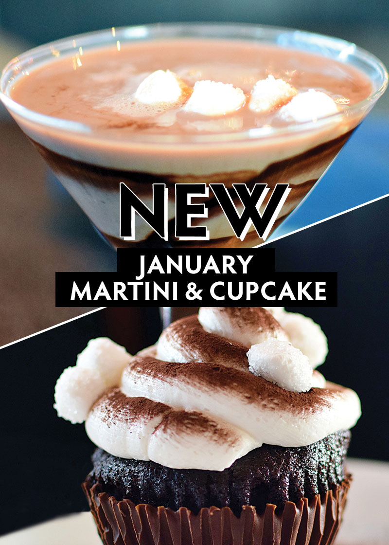 Copper Door Restaurant January Martini & Cupcake